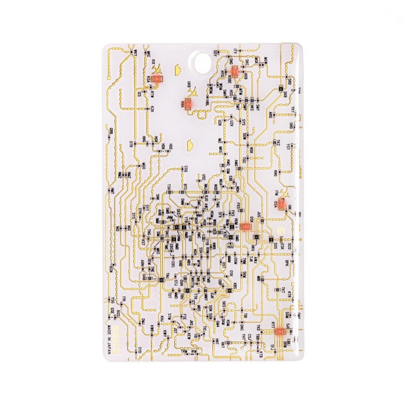 【全球免運】大阪製 專利技術 關西鑯路路線圖電路板 Card Case