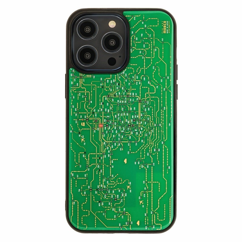 【全球免運】大阪製 專利技術 關西鑯路路線圖電路板 iPhone Case