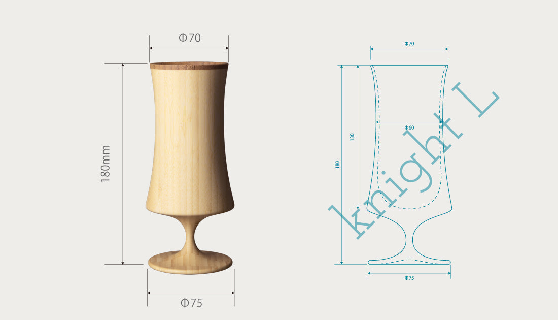 竹製 啤酒杯 大碼套装 Beer Vessel Knight L Pair set