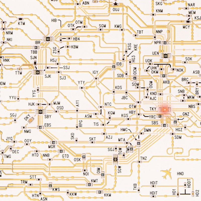 【全球免運】大阪製 專利技術 東京鑯路路線圖電路板 iPhone Case