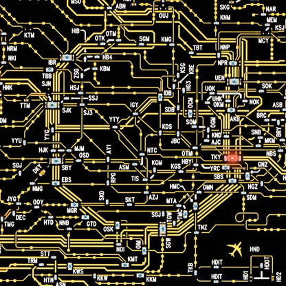 【全球免運】大阪製 專利技術 東京鑯路路線圖電路板 iPhone Case