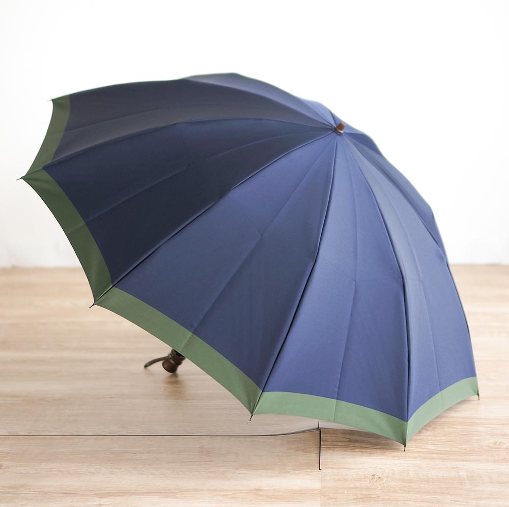 甲州織・「橘」縮骨遮 / Koshu-ori Folding Umbrella